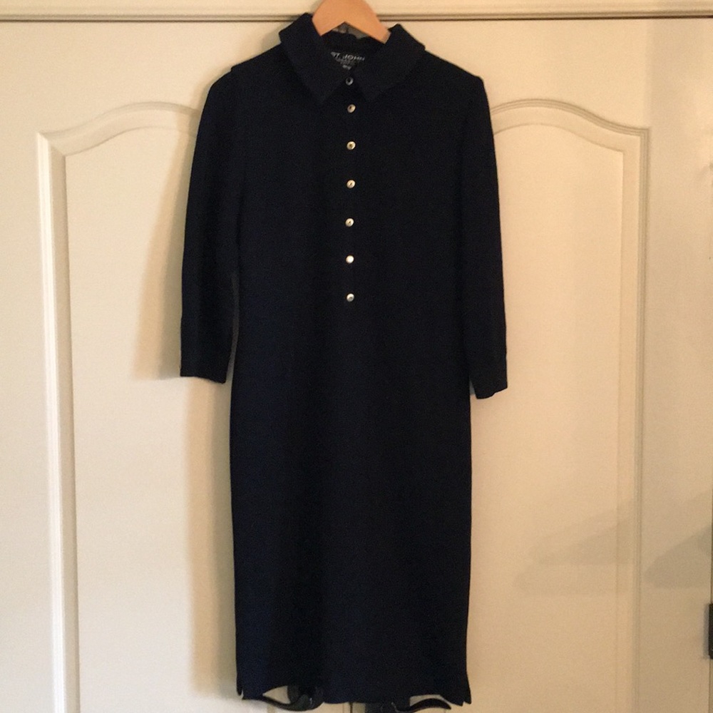 St John’s navy knit dress